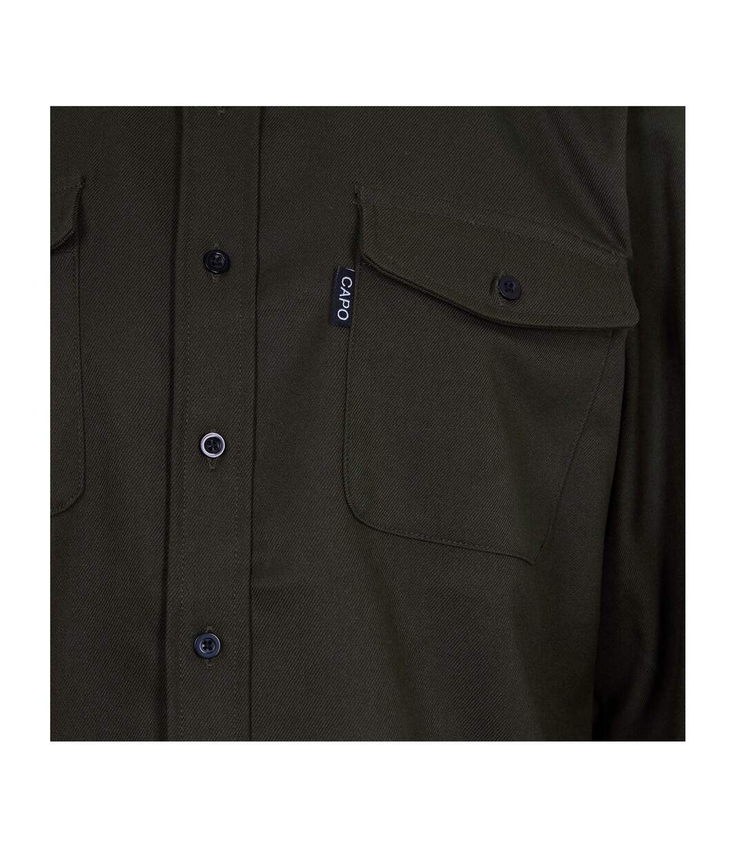 Mens Logo Long-sleeved Overshirt Khaki Capo-3