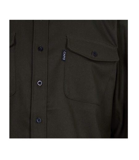 Mens Logo Long-sleeved Overshirt Khaki Capo