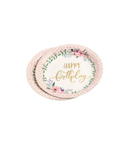 Lot de 6 Assiettes en Carton Boho Chat II 18cm Rose