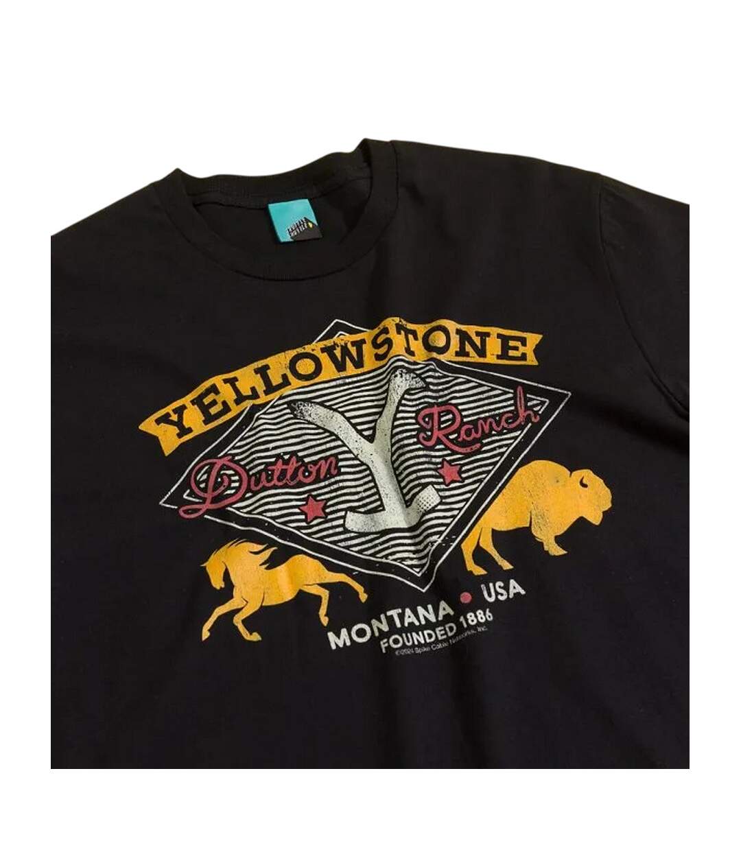 T-shirt Motif/style Marque Dutton Ranch Adulte Charbon Yellowstone-3