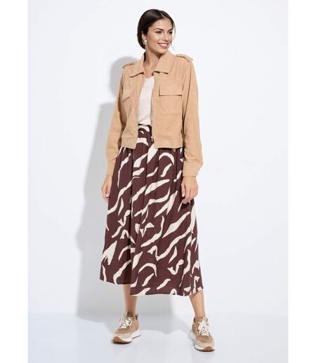Blouson zippé court velours grosses cotes