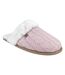 Ladies Cable Knit Faux Fur Thermal Winter Slippers-4