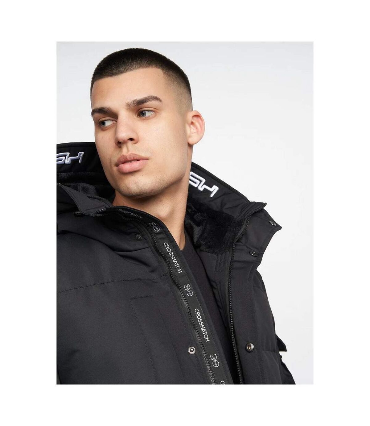 Crosshatch Mens Milwaka Long Padded Jacket (Black)