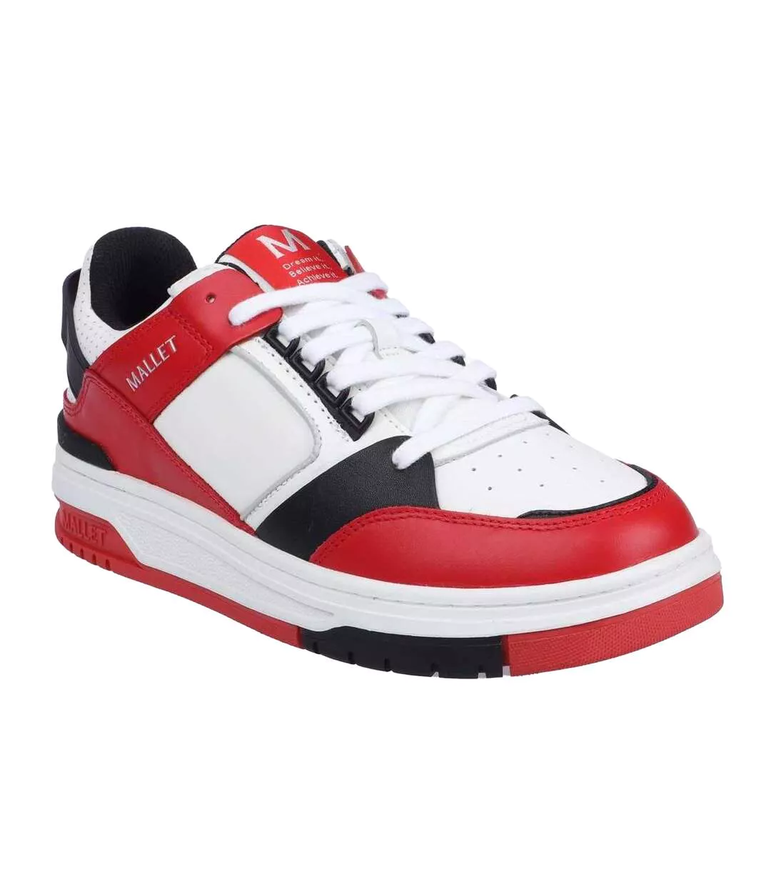 Baskets Compton Homme Blanc Rouge Mallet-1
