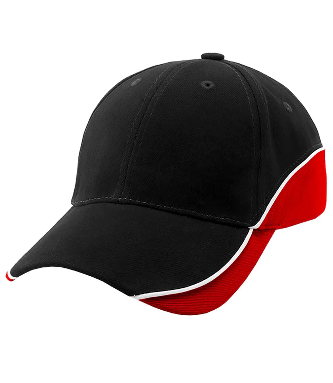 Casquette de baseball unisexe noir/rouge/blanc Beechfield-2