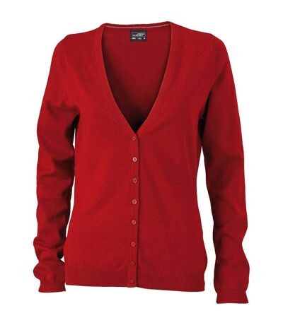 Gilet boutonné cardigan - FEMME - JN660 - rouge bordeau
