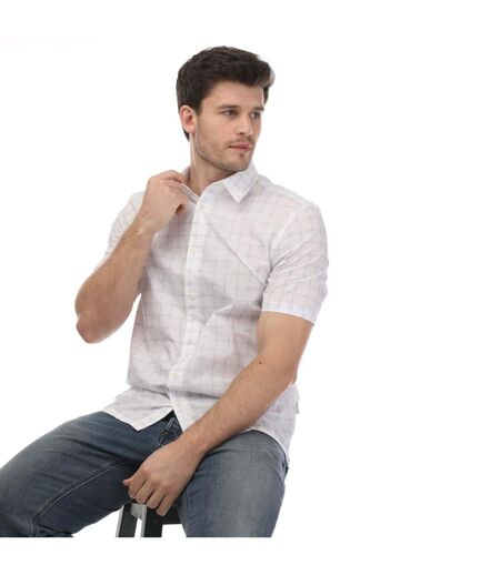 Mens checked short-sleeved shirt white Ted Baker