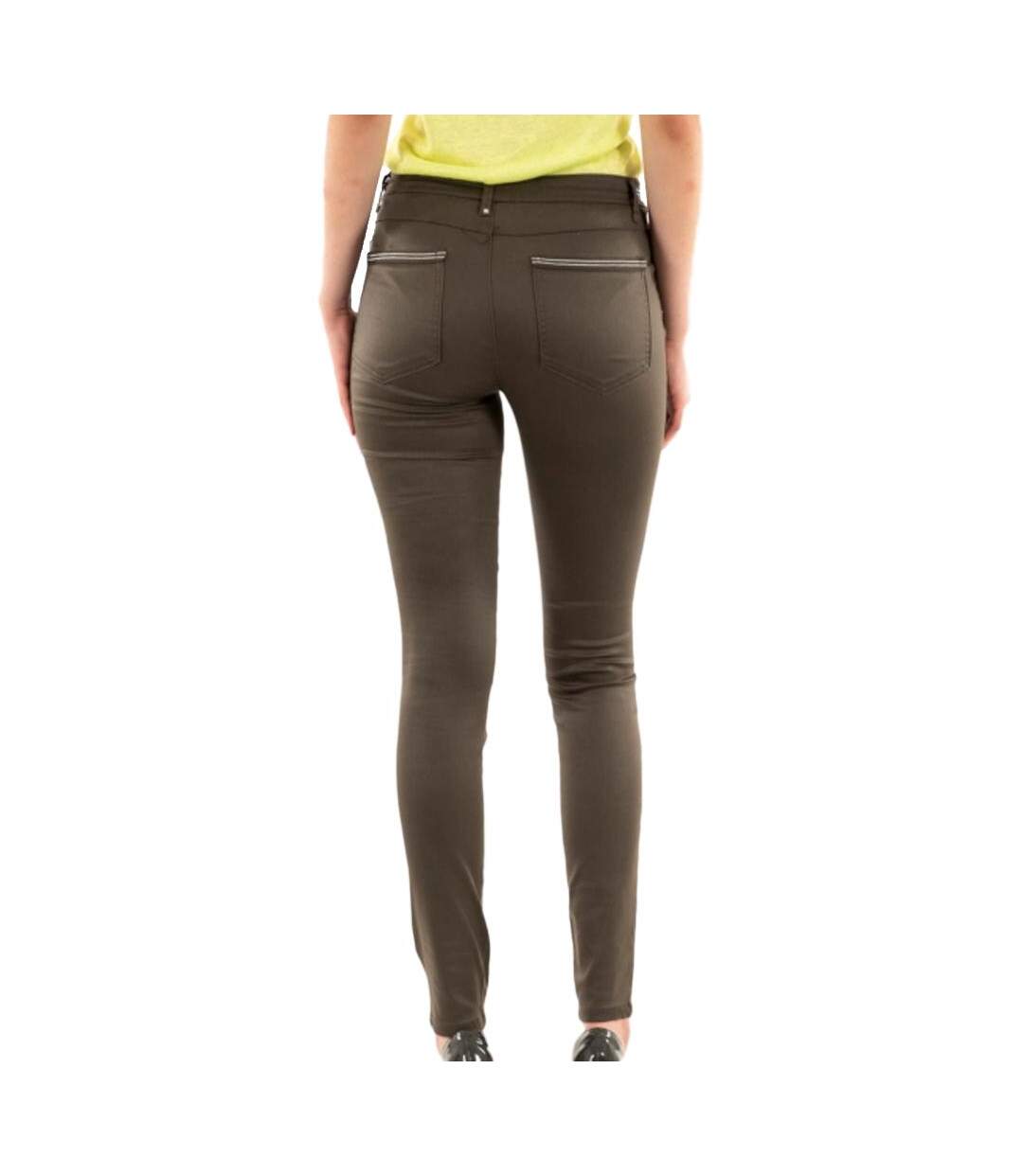 Pantalon Slim Kaki enduit Femme Morgan Palona - 34-2