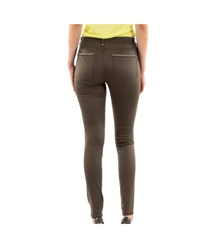 Pantalon Slim Kaki enduit Femme Morgan Palona - 34