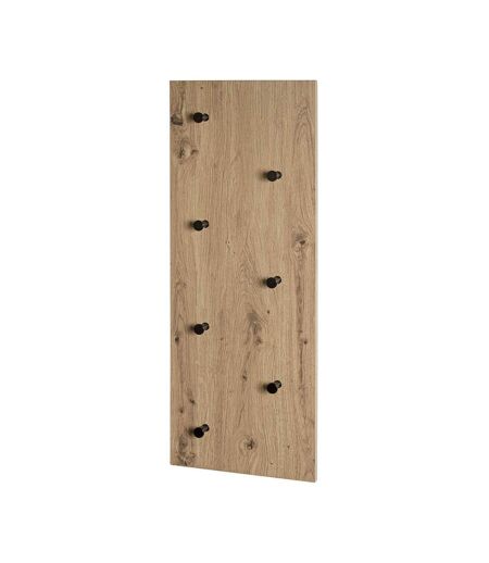 Patère Murale Double Miranda 80cm Chêne & Noir