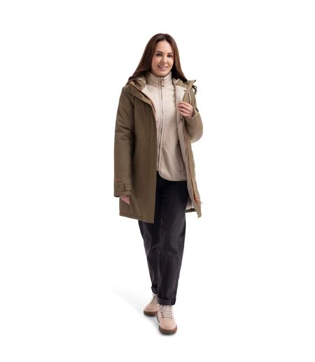 Womens/ladies Melissa Padded Waterproof Jacket Light Khaki Trespass