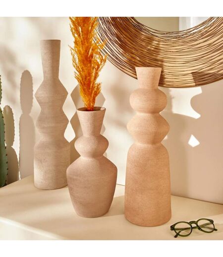 Vase Déco en Céramique Ezia 60cm Crème