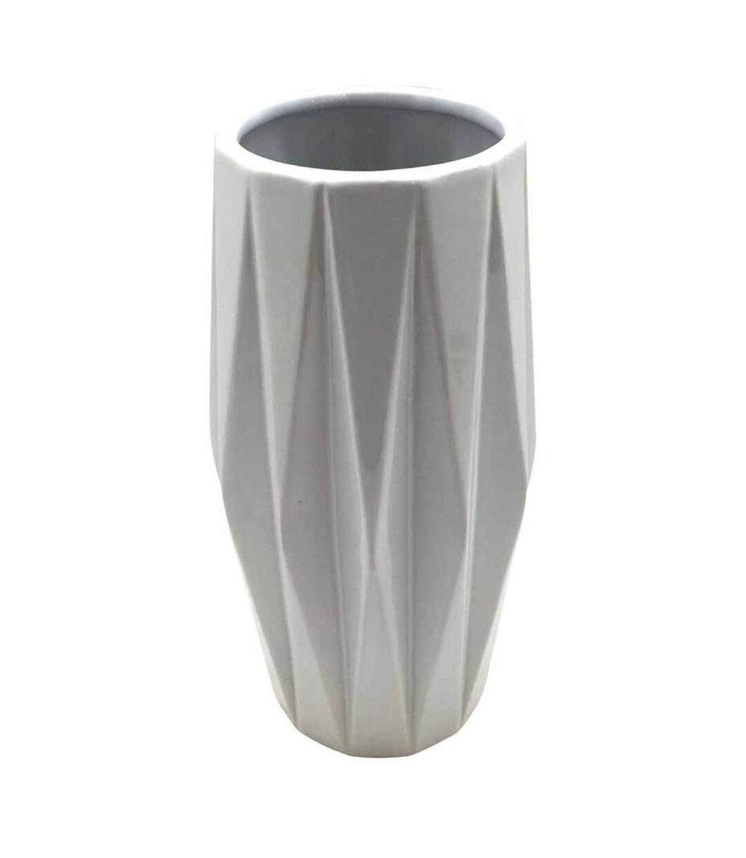 Vase Déco en Céramique Origami 24cm Blanc-1