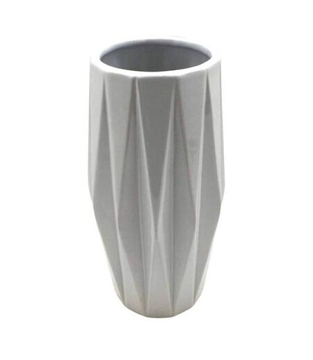Vase Déco en Céramique Origami 24cm Blanc