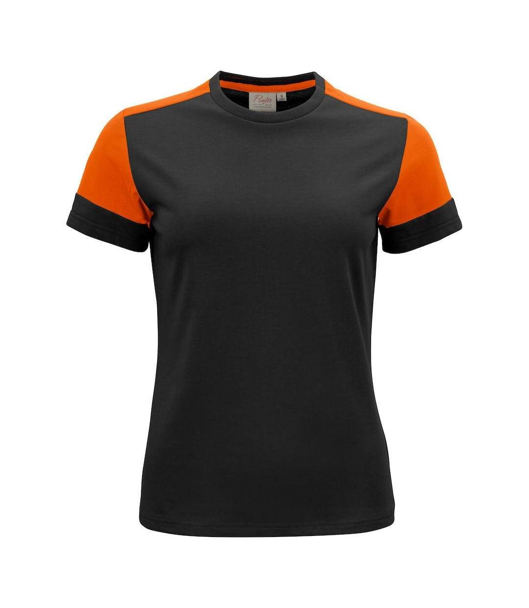 T-shirt Femme Noir Orange Printer PRIME-1