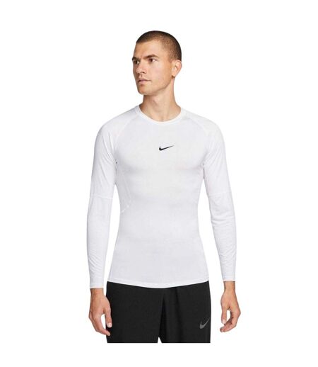 Haut Thermique Manches Longues Fitness Homme Blanc Noir Nike