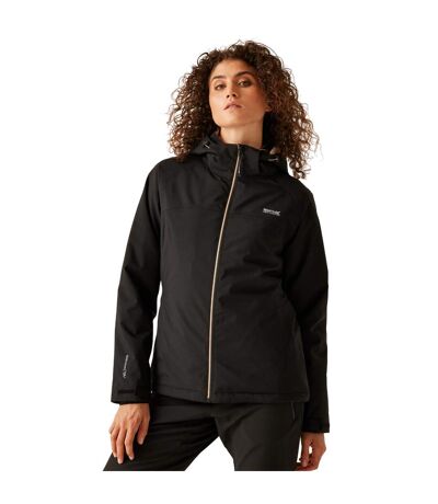 Womens/ladies Frelton Waterproof Jacket Black Warm Taupe Regatta