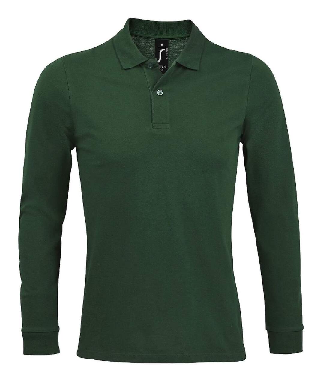 Polos manches longues - Homme - 02087 - vert bouteille-1