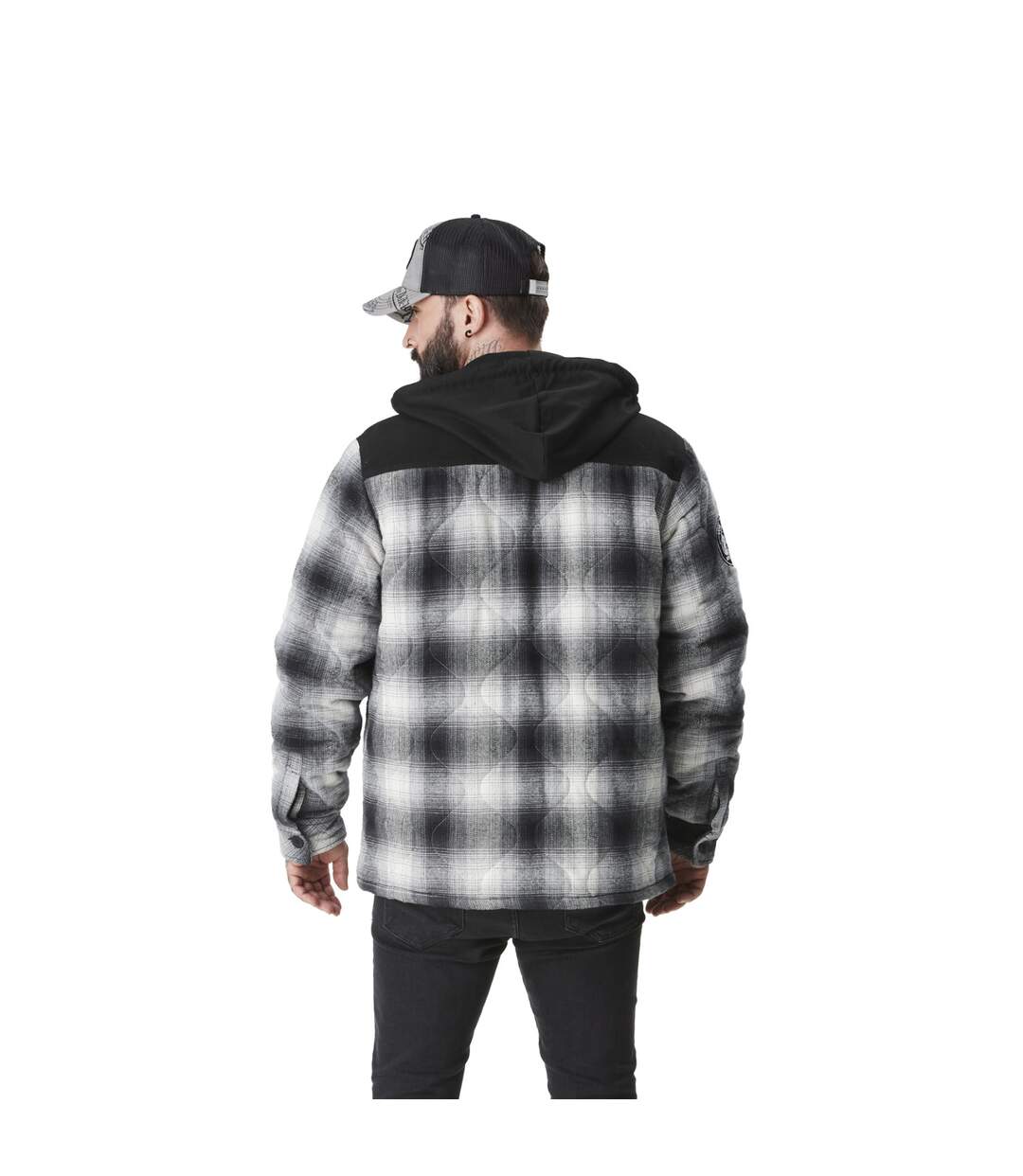 Veste homme à carreaux avec capuche molleton détachable Bastos Vondutch-4