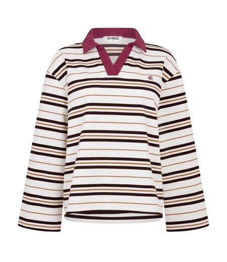 Haut De Rugby Motif/style Rayures Horizontales Femme Marron 4th & Reckless