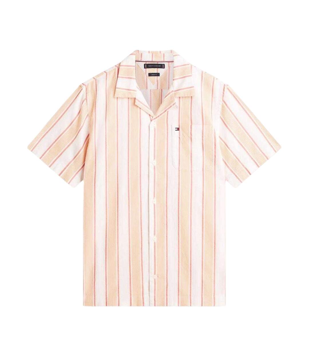 Chemise Manches Courtes Motif/style À Rayures Homme Orange Tommy Hilfiger-2
