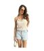 Womens/ladies Crinkle Cowl Neck Camisole Stone AX Paris-1