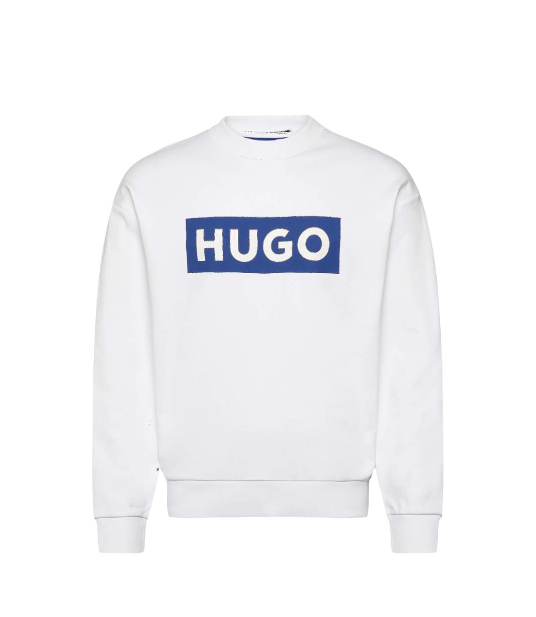 Mens Logo Crew Neck Sweatshirt White Hugo-1