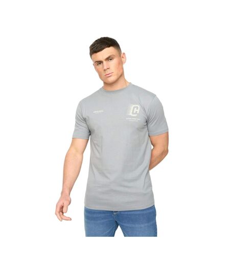 Mens Morville Cotton T-shirt Steel Blue Crosshatch