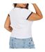 T-shirt Motif/style Ringer Femme Blanc Bleu Marine Brave Soul-3