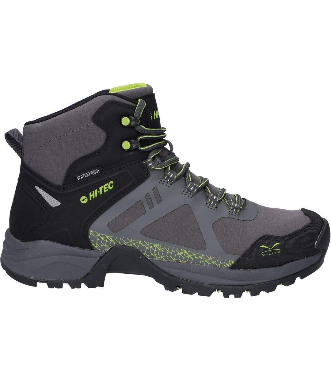Mens Tec V Lite Psych Waterproof Hiking Boots Grey Lime Hi-Tec-3