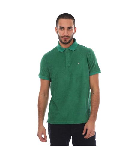 Mens Micro-towelling Regular Polo Shirt Green Tommy Hilfiger