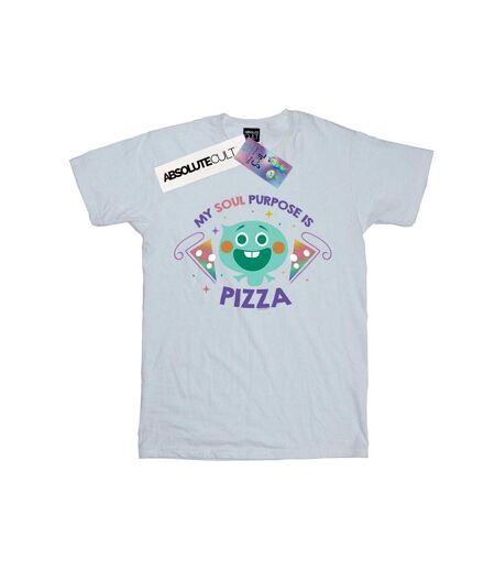 Disney Womens/Ladies Soul 22 Soul Purpose Is Pizza Cotton Boyfriend T-Shirt (Blanc) - UTBI44319