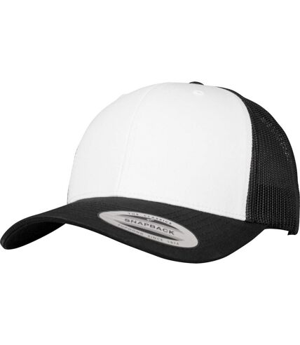 Flexfit By Yupoong Retro Trucker Coloured Front Cap (Black/White/Black) - UTRW7565