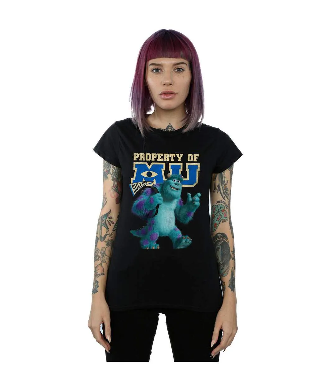 Disney Femme/Les femmes Monsters University Property Of MU Sulley - T-shirt en coton (Noir) - UTBI34067-2