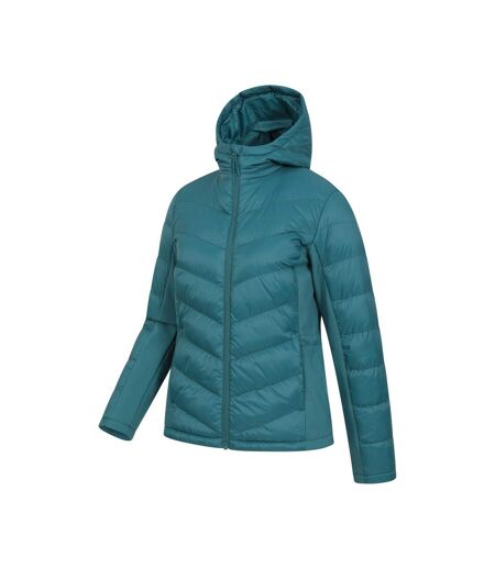 Womens/ladies turbine padded soft shell jacket teal Mountain Warehouse