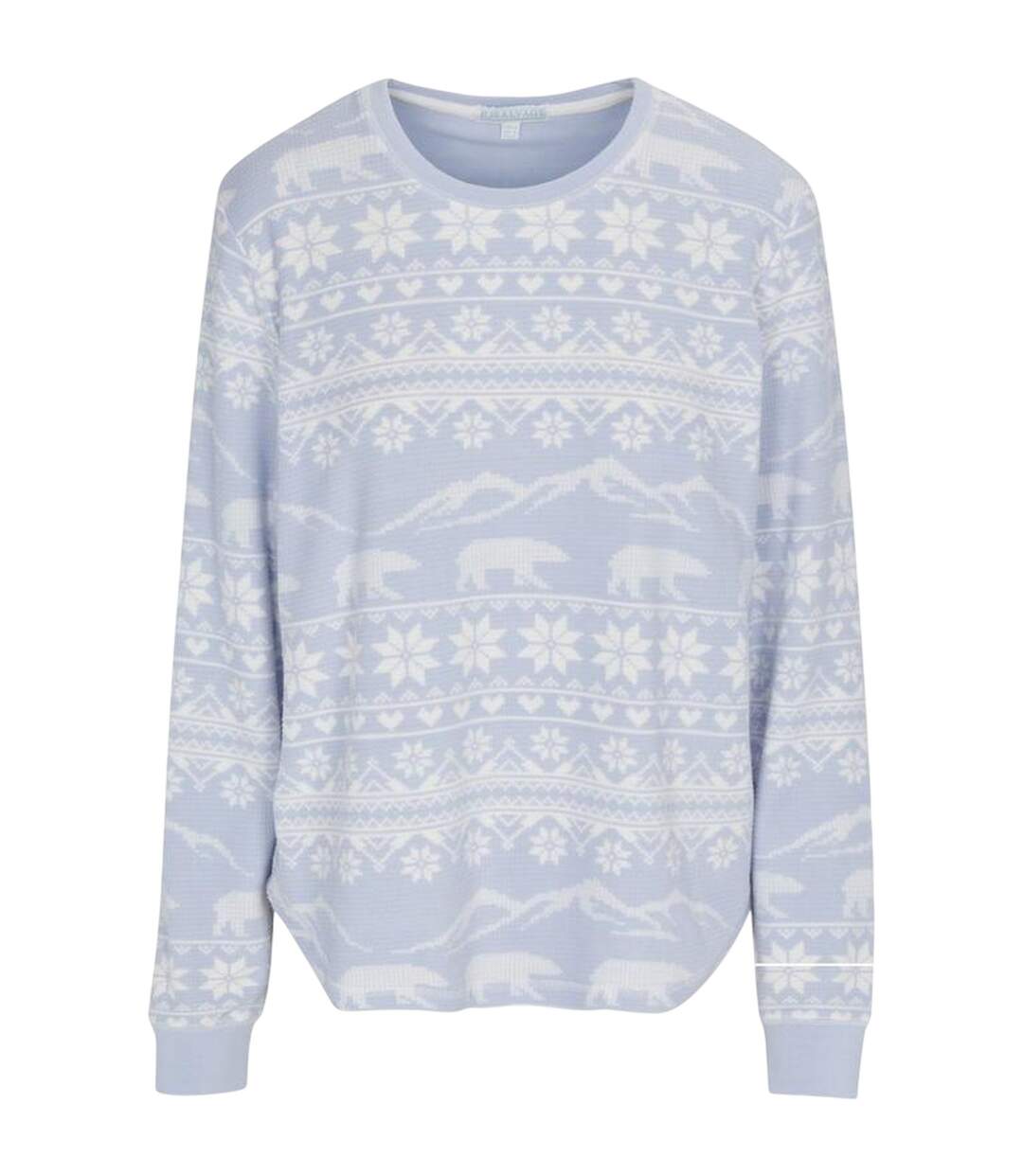 Womens/ladies Snowflake Relaxed Fit Top Light Blue PJ Salvage-2