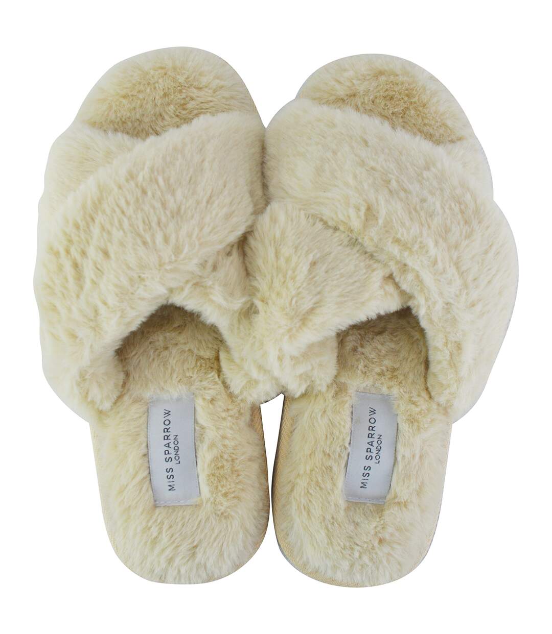 Miss Sparrow - Pantoufles Femme Hiver | Sandales Chaussons Fourrure Peluche