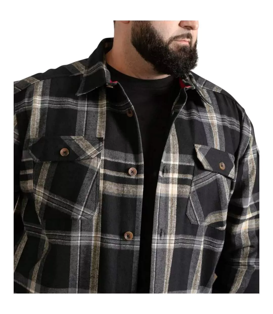 Veste Chemise Motif/style À Carreaux Falkirk Homme Noir Gris Duke-4