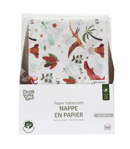 Nappe en Papier Dinosaure 137x183cm Blanc