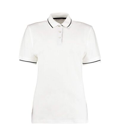 Kustom Kit Womens/Ladies St Mellion Cotton Pique Tipped Polo Shirt (White/Navy) - UTPC6404