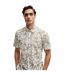 Mens Floral Short-sleeved Shirt White Boss-4
