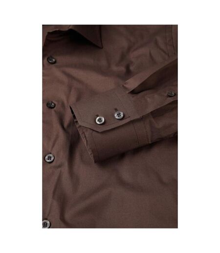 Collection Chemise À Manches Longues Homme Chocolat Russell