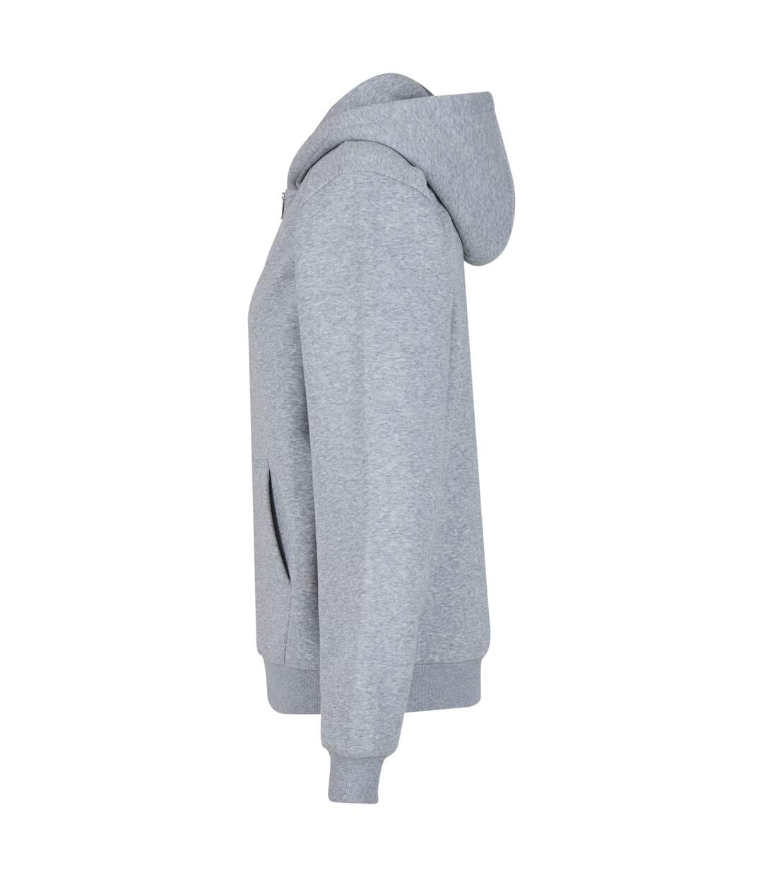Womens/ladies Fluffy Full Zip Hoodie Heather Grey Build Your Brand-4