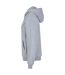 Womens/ladies Fluffy Full Zip Hoodie Heather Grey Build Your Brand-4
