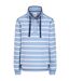 Womens/ladies Pique Button Neck Sweatshirt Sky Lazy Jacks-1