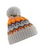 Bonnet Ski Motif/style Rétro Adulte Gris Beechfield-1