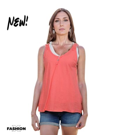 Débardeur femme sans manche - Orange - Taille unique