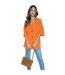 Womens/ladies Ruched V Neck Smock Top Orange AX Paris-4