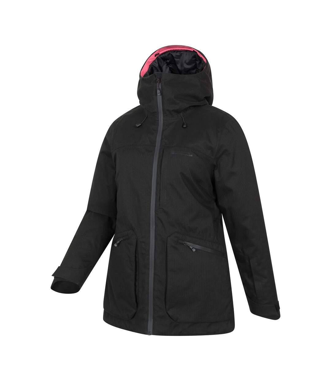 Womens/ladies Verbier Textured Waterproof Ski Jacket Black Mountain Warehouse-4