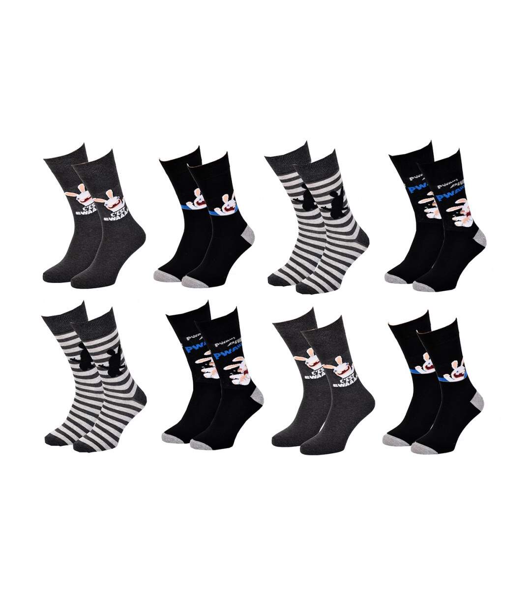 Chaussettes Lapins Crétins - Pack de 8-1